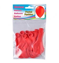 BOLSA 10 GLOBOS STANDARD ROJO